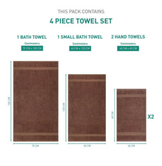 Enera Classic Collection Willow Wood Color 4 Pcs Bath Towel - enera