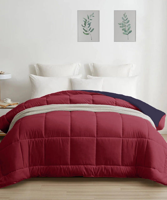Enera Style Me Solid Camilia Rose Color Reversible Double Bed Comforter - enera