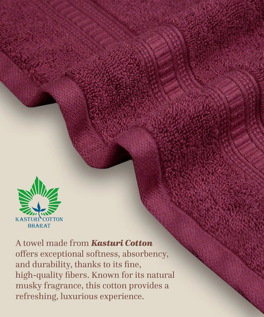 Enera Classic Collection Fig Wine Color 4 Pcs Bath Towel - enera