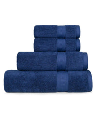Enera Classic Collection Medieval Blue Color 4 Pcs Bath Towel - enera