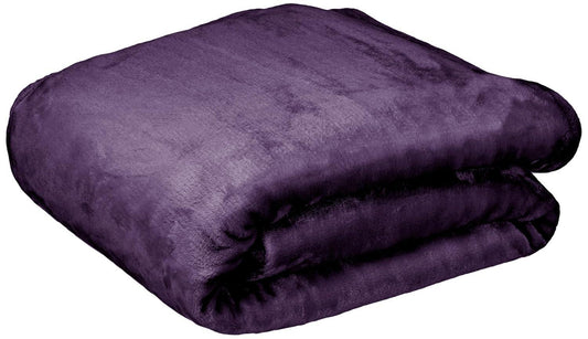 Enera Style Me Solid Royal Dark Purple Color Single Blanket - enera