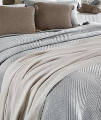 Enera Trio Stripe Light Grey M.& Vanilla G.M. Color King Size Bedcover - enera