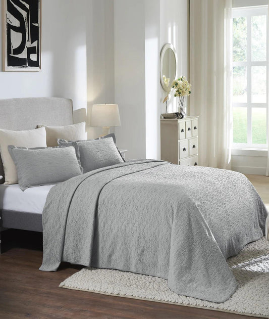 Enera Eden Light Grey Color King Size Bedcover - enera