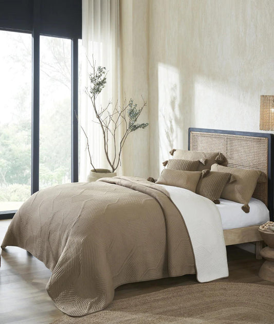 Enera Graham Dove Beige and Nature Color King Size Bedcover - enera
