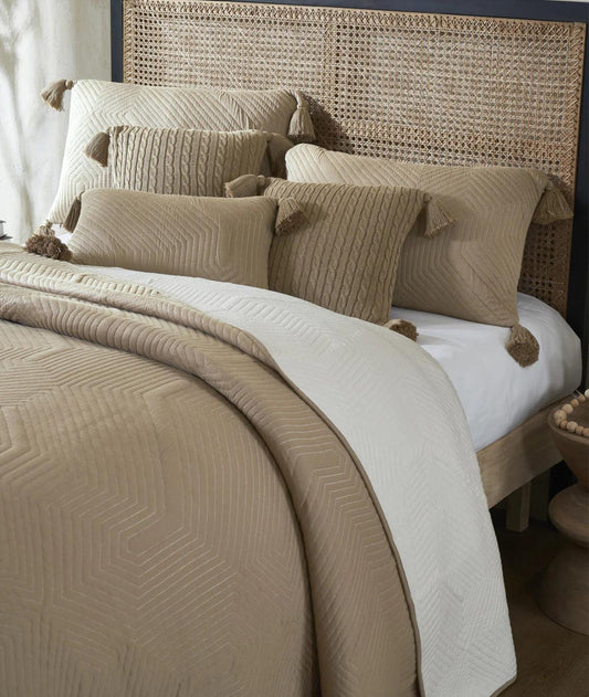 Enera Graham Dove Beige and Nature Color King Size Bedcover - enera