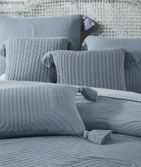 Enera Graham Cadet Blue Color King Size Bedcover - enera