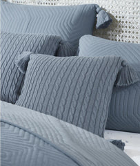 Enera Graham Cadet Blue Color King Size Bedcover - enera
