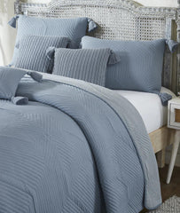Enera Graham Cadet Blue Color King Size Bedcover - enera
