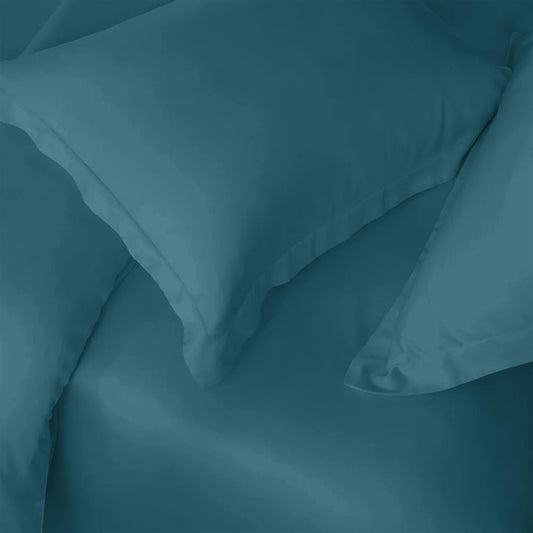 Enera Charm Collection Slate Blue Color Plain King Size Bedsheet-600 TC(100% Cotton) - enera