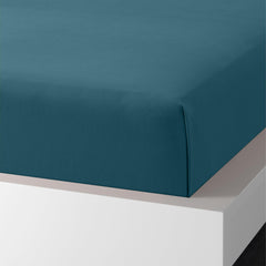 Enera Charm Collection Slate Blue Color Plain King Size Bedsheet-600 TC(100% Cotton) - enera