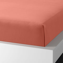 Enera Charm Collection Tarracotta Pink Color Plain King Size Bedsheet-600 TC(100% Cotton) - enera