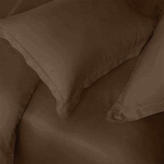 Enera Charm Collection Walnut Brown Color Plain King Size Double Bedsheet - enera