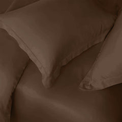 Enera Charm Collection Walnut Brown Color Plain King Size Bedsheet-600 TC(100% Cotton) - enera