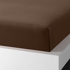 Enera Charm Collection Walnut Brown Color Plain King Size Bedsheet-600 TC(100% Cotton) - enera