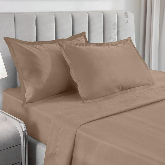Enera Charm Collection Ash Mauve Color Plain King Size Bedsheet-600 TC(100% Cotton) - enera