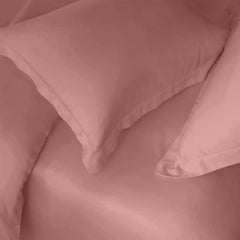 Enera Charm Bubble Pink Plain King Size Bedsheet | 100% Cotton | 600 TC - enera