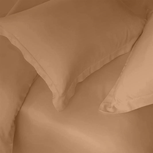 Enera Charm Collection Sand Beige Color Plain King Size Double Bedsheet - enera