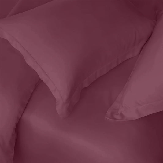 Enera Charm Collection Mocha Blush Color Plain King Size Double Bedsheet - enera