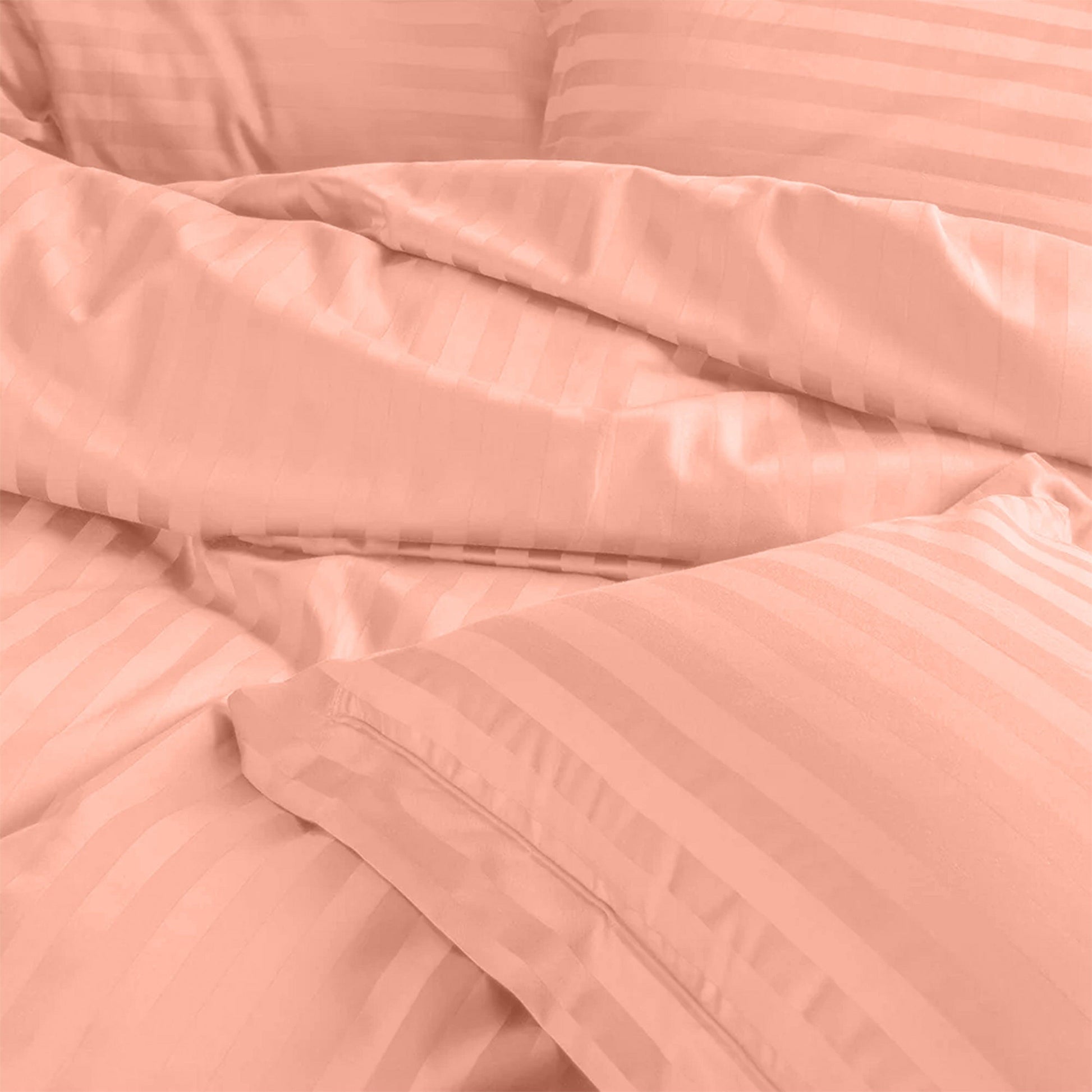 Enera Horizon Satin Stripe Sandstone Beige Color King Size Double Bedsheet - enera