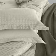 Enera Jacquard Edge Collection Ivory White Color King Size Bedsheet-300 TC(100% Cotton) - enera