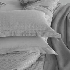 Enera Jacquard Edge Collection Frost Grey Color King Size Bedsheet-300 TC(100% Cotton) - enera