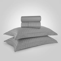 Enera Jacquard Edge Collection Frost Grey Color King Size Bedsheet-300 TC(100% Cotton) - enera