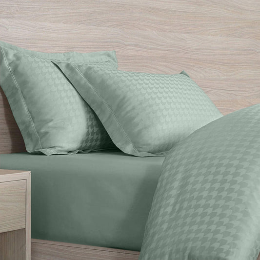 Enera Jacquard Edge Collection Sage Green Color King Size Bedsheet - enera