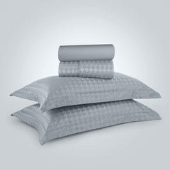 Enera Jacquard Edge Collection Slate Blue Color King Size Bedsheet-300 TC(100% Cotton) - enera