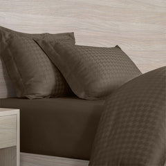 Enera Jacquard Edge Collection Caramel Gold Color King Size Bedsheet-300 TC(100% Cotton) - enera