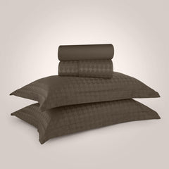Enera Jacquard Edge Collection Caramel Gold Color King Size Bedsheet-300 TC(100% Cotton) - enera
