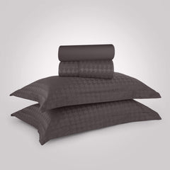 Enera Jacquard Edge Collection Graphite Grey Color King Size Bedsheet-300 TC(100% Cotton) - enera