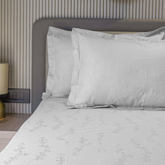Enera Jacquard Tendril Collection Frost Grey Color King Size Bedsheet-300 TC(100% Cotton) - enera