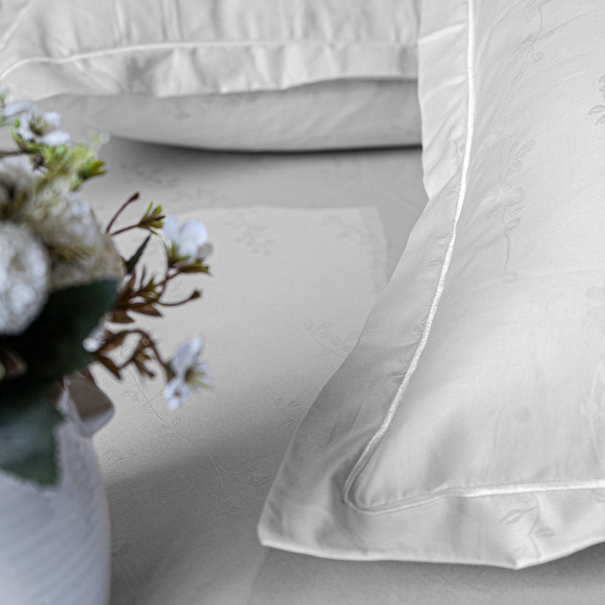 Enera Jacquard Tendril Collection Frost Grey Color King Size Bedsheet - enera