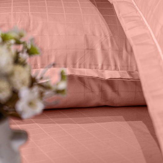 Enera Jacquard Matrix Collection Pale Rose Color King Size Bedsheet - enera