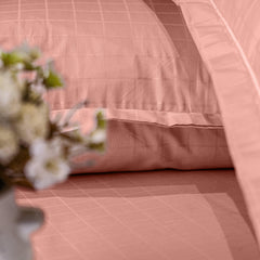 Enera Jacquard Matrix Collection Pale Rose Color King Size Bedsheet-300 TC(100% Cotton) - enera