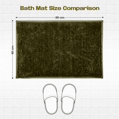 Enera Stello Collection Moss Green Color 40x60cm Bath Mat - enera