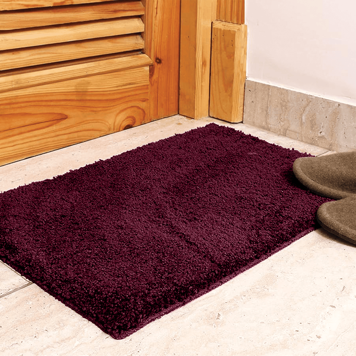 Enera Stello Collection Ruby Maroon Color 40x60cm Bath Mat - enera