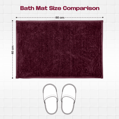 Enera Stello Collection Ruby Maroon Color 40x60cm Bath Mat - enera
