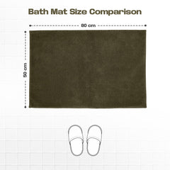 Enera Stello Collection Moss Green Color 50x80cm Bath Mat - enera