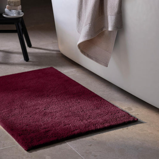 Enera Stello Collection Ruby Maroon Color 50x80cm Bath Mat - enera