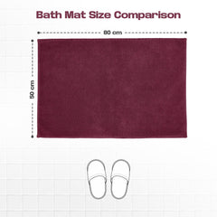 Enera Stello Collection Ruby Maroon Color 50x80cm Bath Mat - enera