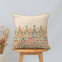 Enera Marc Gulmohar Beige Color 16x16 Inch Cushion Cover - enera