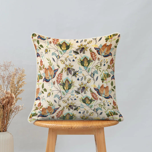 Enera Marc Swed Emboss Taupe Color 16x16 Inch Cushion Cover - enera