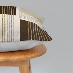 Enera Marc Velvet Fozla Check Taupe Cream Color 16x16 Inch Cushion Cover - enera