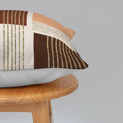 Enera Marc Velvet Fozla Check Sand Wine Color 16x16 Inch Cushion Cover - enera