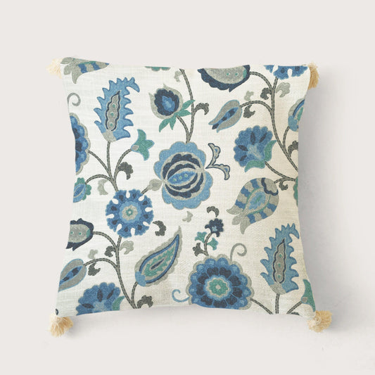 Enera Marc Jaipuriya Blue & Ivory Color 16x16 Inch Cushion Cover - enera