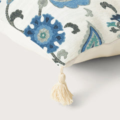 Enera Marc Jaipuriya Blue & Ivory Color 16x16 Inch Cushion Cover - enera