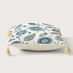 Enera Marc Jaipuriya Blue & Ivory Color 16x16 Inch Cushion Cover - enera
