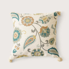 Enera Marc Jaipuriya Green & Ivory Color 16x16 Inch Cushion Cover - enera