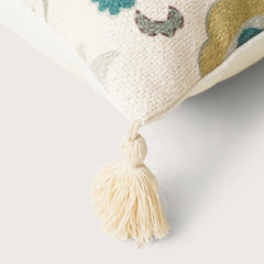 Enera Marc Jaipuriya Green & Ivory Color 16x16 Inch Cushion Cover - enera